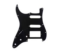 Musiclily Pro 11 Trous Gaucher Moderne HSS ST Pickguard pour Guitare électrique Fender USA/Mexique Strat Floyd Bridge Cut, 3Plis Noir