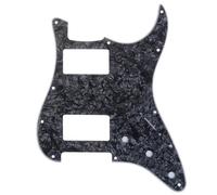 Musiclily Pro 11 Trous HH Pickguard 2 Humbucker pour Guitare électrique Fender USA/Mexique Standard Strat Style Moderne, 4 plis Perle Noire