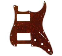 Musiclily Pro 11 Trous HH Pickguard 2 Humbucker pour Guitare électrique Fender USA/Mexique Standard Strat Style Moderne, 4 plis Vintage Tortoise