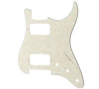 Musiclily Pro 11 Trous HH Pickguard ST Sans Capot Plaque Aged White Pearl | pour Guitare électrique style Fender Standard Strat Américaine Mexicaine