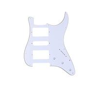 Musiclily Pro 11 Trous HSH Pickguard ST pour Guitare électrique Fender USA/Mexique Standard Strat Style Moderne, 3 plis Blanc
