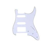 Musiclily Pro 11 Trous Moderne HSS ST Pickguard pour Guitare électrique Fender USA/Mexique Strat Floyd Bridge Cut, 3 plis Blanc