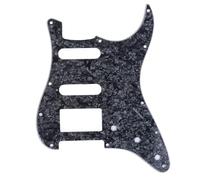 Musiclily Pro 11 Trous Moderne HSS ST Pickguard pour Guitare électrique USA/Mexique Strat, 4Plis Perle Noire