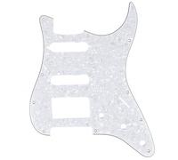 Musiclily Pro 11 Trous Moderne HSS ST Pickguard pour Guitare électrique USA/Mexique Strat, 4Plis Perle Blanche