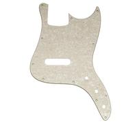 Musiclily Pro 11 Trous Pickguard Basse pour Squier Sonic Bronco Bass, 4 plis Aged White Pearl