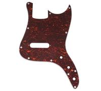 Musiclily Pro 11 Trous Pickguard Basse pour Squier Sonic Bronco Bass, 4 plis Red Tortoise