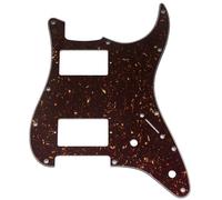 Musiclily Pro 11 Trous Pickguard ST HH 2 Humbucker 2 Pot Tortoise Shell | 2 Humbucker 2 Potentiomètres Découpe, pour Guitare électrique type Fender Squier Strat