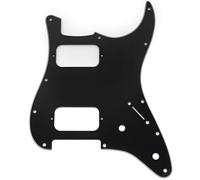 Musiclily Pro 11 Trous Pickguard ST HH Guitare Plaque de Protection avec Angle Rond 2 Humbucker sans Capot 2 Potentiomètres Découpe pour Guitare électrique type Fender Squier Strat, 3 plis Noir
