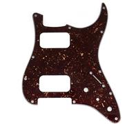 Musiclily Pro 11 Trous Pickguard ST HH Plaque de Protection avec Angle Rond 2 Humbucker Capot 2 Potentiomètres Mini Switch Découpe pour Guitare électrique Fender Squier Strat, 4 plis Tortoise Shell