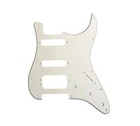 Musiclily Pro 11 Trous Round Corner Guitare Strat Pickguard pour USA/Mexique Stratocaster 3 Trous de Vissage Ouvert Micro Humbucker, 3 plis Crème