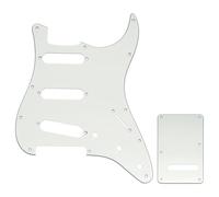Musiclily Pro 11 Trous Set de ST Pickguard et Plaque Arrière pour Guitare électrique Squier Sonic Strat SSS, 3 plis Aged White