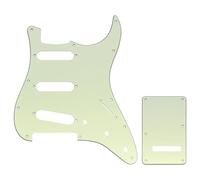 Musiclily Pro 11 Trous Set de ST Pickguard et Plaque Arrière pour Guitare électrique Squier Sonic Strat SSS,3 plis Mint Green
