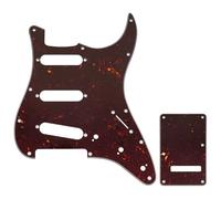 Musiclily Pro 11 Trous Set de ST Pickguard et Plaque Arrière pour Guitare électrique Squier Sonic Strat SSS, 4 plis Tortoise Shell