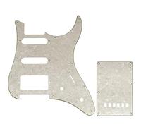 Musiclily Pro 11 Trous Set Pickguard et Plaque Arrière pour Guitare électrique Yamaha PAC012 HSS, 4 plis Aged White Pearl