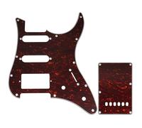 Musiclily Pro 11 Trous Set Pickguard et Plaque Arrière pour Guitare électrique Yamaha PAC012 HSS, 4 plis Red Tortoise