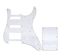 Musiclily Pro 11 Trous Set Pickguard et Plaque Arrière pour Guitare électrique Yamaha PAC012 HSS, 4 plis White Pearl