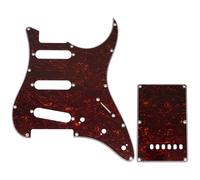 Musiclily Pro 11 Trous Set ST Pickguard et Plaque Arrière pour Guitare électrique Tagima TG-530 Strat SSS, 4 plis Red Tortoise