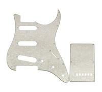 Musiclily Pro 11 Trous Set ST Pickguard et Plaque Arrière pour Guitare électrique Tagima TG-530 Strat SSS, 4 plis Aged White Pearl