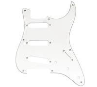 Musiclily Pro 11 Trous SSS Pickguard ST Guitare Plaque de Protection pour Guitare électrique type 2008-2019 China Squier Classic Vibe SQ CV 50s Reissue Vintage Strat, 3 plis Blanc