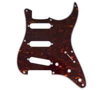 Musiclily Pro 11 Trous SSS Pickguard ST Guitare Plaque de Protection pour Guitare électrique type 2008-2019 China Squier Classic Vibe SQ CV 50s Reissue Vintage Strat, 4 plis Red Tortoise