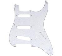 Musiclily Pro 11 Trous SSS Pickguard ST Guitare Plaque de Protection pour Guitare électrique type 2008-2019 China Squier Classic Vibe SQ CV 50s Reissue Vintage Strat, 4 plis White Pearl