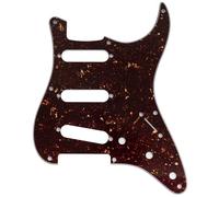 Musiclily Pro 11 Trous SSS Pickguard ST Guitare Plaque de Protection pour Guitare électrique type 2008-2019 China Squier Classic Vibe SQ CV 50s Reissue Vintage Strat, 4 plis Tortoise Shell