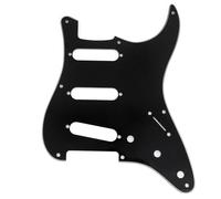 Musiclily Pro 11 Trous SSS Pickguard ST Plaque de Protection 3 plis Noir | pour Guitare électrique style Strat Squier Classic Vibe '50s Reissue Fabriquée en Chine 2008-2019