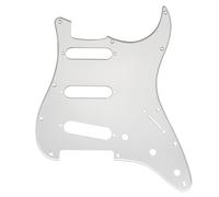 Musiclily Pro 11 Trous SSS ST Pickguard Plaque 1 pli Miroir Argenté | pour Guitare électrique Fender USA/Mexique Strat Standard Style Moderne,