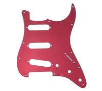Musiclily Pro 11 Trous SSS ST Pickguard Plaque Protection 1pli Miroir Rouge | pour Guitare électrique Fender USA/Mexique Strat Standard Style Moderne,