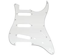 Musiclily Pro 11 Trous ST Guitare Pickguard Plaque de Protection pour Guitare électrique Tagima TG-530 Strat SSS, 3 plis Blanc