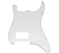 Musiclily Pro 11 Trous ST Pickguard pour Guitare électrique Squier Sonic Strat HT H, 3 plis Blanc