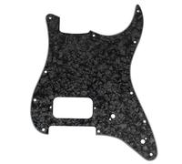 Musiclily Pro 11 Trous ST Pickguard pour Guitare électrique Squier Sonic Strat HT H, 4 plis Black Pearl