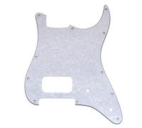 Musiclily Pro 11 Trous ST Pickguard pour Guitare électrique Squier Sonic Strat HT H, 4 plis White Pearl