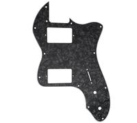 Musiclily Pro 12 Trous Couvert HH Pickguard pour Guitare électrique USA/Mexique Fender 72 Tele Thinline Style, 4 plis Black Pearl
