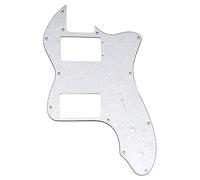 Musiclily Pro 12 Trous Large Gamme HH Pickguard pour Guitare électrique USA/Mexique Fender 72 Tele Thinline Style, 4 plis White Pearl