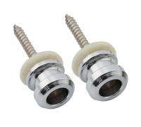 Musiclily Pro 12mm Acier Boutons de Sangle Attache Courroie pour Guitare électrique Acoustique Classique Ukulélé, Chrome (Lot de 2)