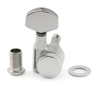 Musiclily Pro 15:1 Ratio 1-Pin Mécanique à Blocage Individuelle Côté Bass Locking Tuner avec Bouton Hexagonal pour Guitare électrique SQ Strat Tele, Chrome