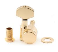 Musiclily Pro 15:1 Ratio 1-Pin Mécanique à Blocage Individuelle Côté Bass Locking Tuner avec Bouton Hexagonal pour Guitare électrique SQ Strat Tele, Doré