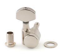 Musiclily Pro 15:1 Ratio 1-Pin Mécanique à Blocage Individuelle Côté Bass Locking Tuner avec Bouton Hexagonal pour Guitare électrique SQ Strat Tele, Nickel