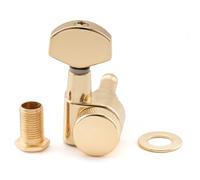 Musiclily Pro 15:1 Ratio 2-Pin Mécanique à Blocage Individuelle Côté Bass Locking Tuner avec Bouton Hexagonal pour Guitare électrique SQ Strat Tele, Doré