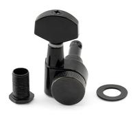 Musiclily Pro 15:1 Ratio 2-Pin Mécanique à Blocage Individuelle Côté Bass Locking Tuner avec Bouton Hexagonal pour Guitare électrique SQ Strat Tele, Noir