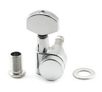 Musiclily Pro 15:1 Ratio 2-Pin Mécanique à Blocage Individuelle Côté Bass Locking Tuner avec Bouton Hexagonal pour Guitare électrique SQ Strat Tele, Chrome