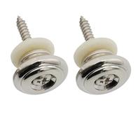 Musiclily Pro 17mm Grand Rond Alliage de Zinc Boutons de Sangle Attache Courroie pour Guitare électrique Acoustique Classique Ukulélé, Nickel (Lot de 2)