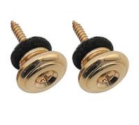 Musiclily Pro 17mm Grand Rond Alliage de Zinc Boutons de Sangle Attache Courroie pour Guitare électrique Acoustique Classique Ukulélé, Doré (Lot de 2)