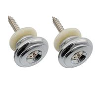 Musiclily Pro 17mm Grand Rond Alliage de Zinc Boutons de Sangle Attache Courroie pour Guitare électrique Acoustique Classique Ukulélé, Chrome (Lot de 2)