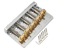 Musiclily Pro 17mm Heavy Duty Chevalet Basse 5 Cordes Pontets Laiton et Plaque Acier pour Precision/Jass Bass, Chrome