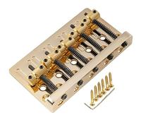Musiclily Pro 17mm Heavy Duty Chevalet Basse 5 Cordes Pontets Laiton et Plaque Acier pour Precision/Jass Bass, Doré