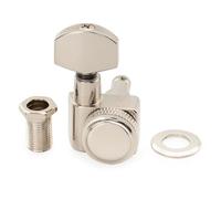 Musiclily Pro 18:1 Ratio 2-Pin Mécanique à Blocage Individuelle Côté Basse Locking Tuner avec Bouton Hex pour Guitare électrique Fender Strat Tele, Nickel