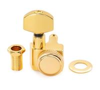 Musiclily Pro 18:1 Ratio 2-Pin Mécanique à Blocage Individuelle Côté Basse Locking Tuner avec Bouton Hex pour Guitare électrique Fender Strat Tele, Doré