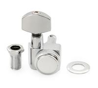 Musiclily Pro 18:1 Ratio 2-Pin Mécanique à Blocage Individuelle Côté Basse Locking Tuner avec Bouton Hex pour Guitare électrique Fender Strat Tele, Chrome